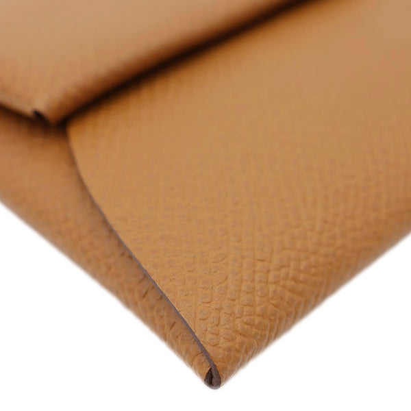 HERMES Bastia Epsom Leather Coin Purse Brown