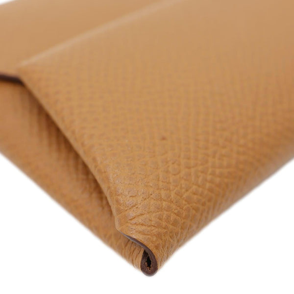 HERMES Bastia Epsom Leather Coin Purse Brown