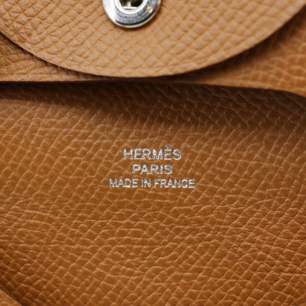 HERMES Bastia Epsom Leather Coin Purse Brown