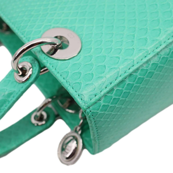CHRISTIAN DIOR Lady Medium Dior Python Leather Shoulder Bag Green