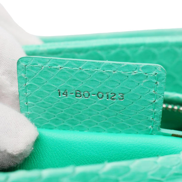 CHRISTIAN DIOR Lady Medium Dior Python Leather Shoulder Bag Green