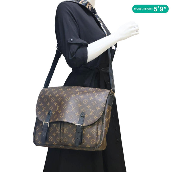 LOUIS VUITTON Christopher Monogram Macassar Messenger Bag Black