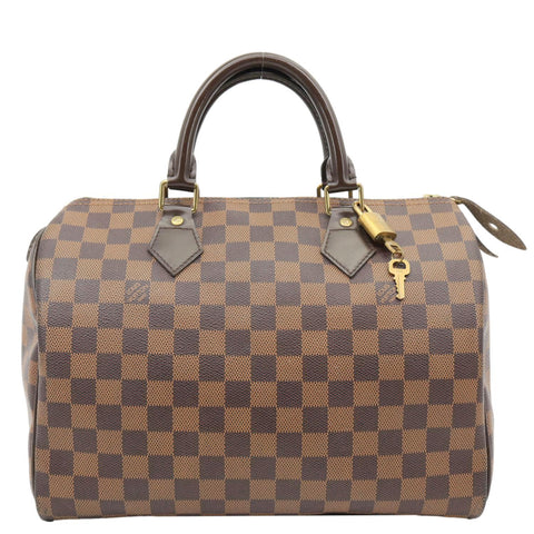 LOUIS VUITTON Speedy 30 Damier Ebene Satchel Bag Brown