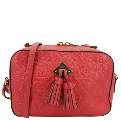 LOUIS VUITTON Saintonge Monogram Empreinte Leather Crossbody Bag Red