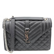 YVES SAINT LAURENT Envelope Medium Mix Matelasse Leather Shoulder Bag Black