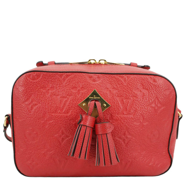 LOUIS VUITTON Saintonge Monogram Empreinte Leather Crossbody Bag Red