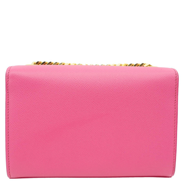 YVES SAINT LAURENT Kate Small Pebbled Leather Chain Crossbody Bag Pink