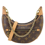 LOUIS VUITTON Loop Monogram Canvas Hobo Bag Brown