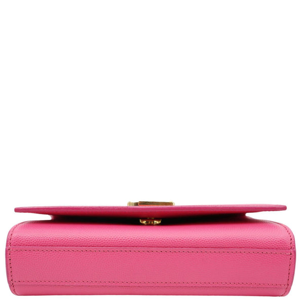 YVES SAINT LAURENT Kate Small Pebbled Leather Chain Crossbody Bag Pink