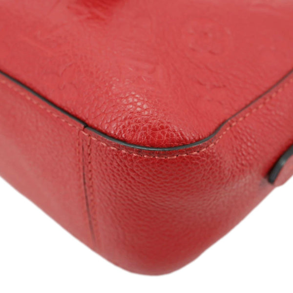 LOUIS VUITTON Saintonge Monogram Empreinte Leather Crossbody Bag Red