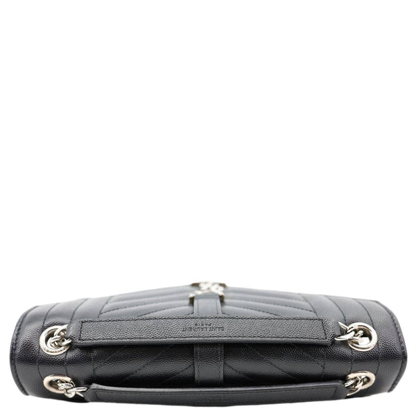 YVES SAINT LAURENT Envelope Medium Mix Matelasse Leather Shoulder Bag Black