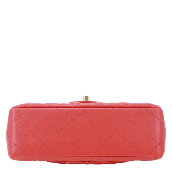 CHANEL Rectangular Flap Mini Quilted Leather Crossbody Bag Red