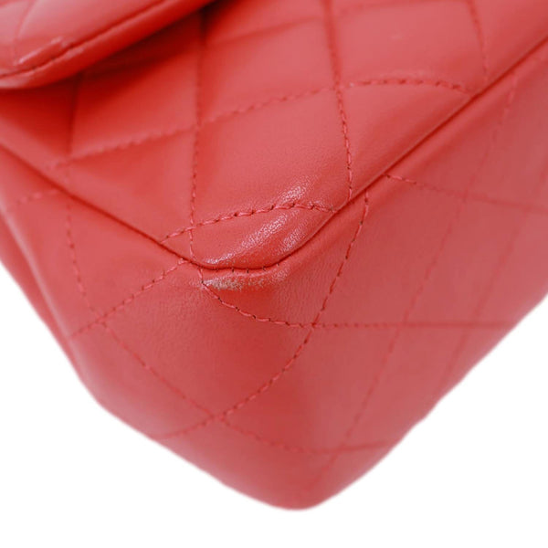 CHANEL Rectangular Flap Mini Quilted Leather Crossbody Bag Red