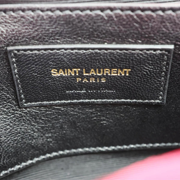 YVES SAINT LAURENT Kate Small Pebbled Leather Chain Crossbody Bag Pink