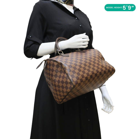 LOUIS VUITTON Speedy 30 Damier Ebene Satchel Bag Brown