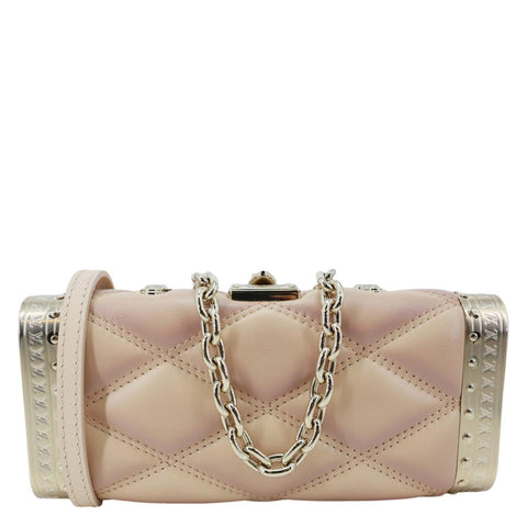 LOUIS VUITTON GO-14 Malletage Minaudiere Quilted Lambskin Leather Crossbody Bag Gold