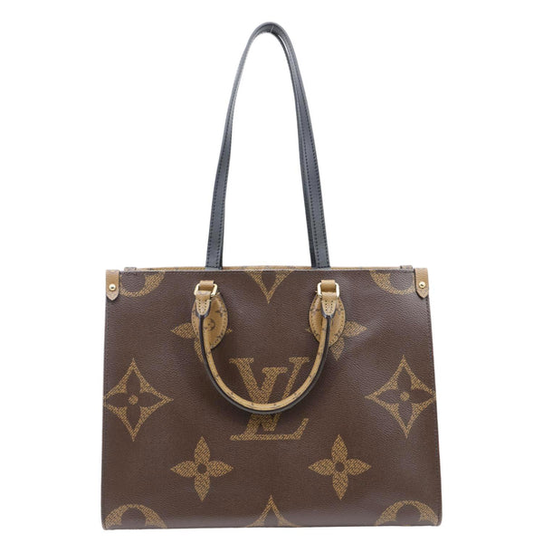 LOUIS VUITTON Onthego MM Giant Monogram Reverse Canvas Tote Bag Brown