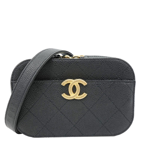 CHANEL Chic Affinity Stitched Caviar Leather Waist Bag Black