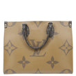 LOUIS VUITTON Onthego MM Giant Monogram Reverse Canvas Tote Bag Brown