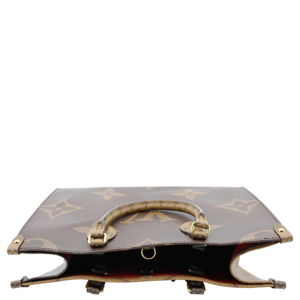 LOUIS VUITTON Onthego MM Giant Monogram Reverse Canvas Tote Bag Brown