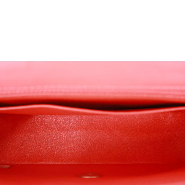 CHANEL Rectangular Flap Mini Quilted Leather Crossbody Bag Red