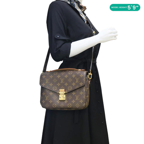 LOUIS VUITTON Metis Pochette Monogram Canvas Crossbody Bag Brown