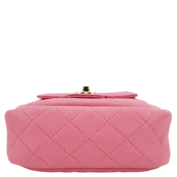 CHANEL Day Camera Case Quilted Caviar Leather Chain Shoulder Bag Pink