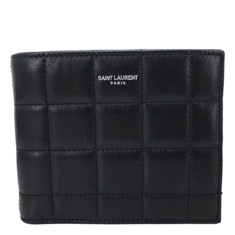 YVES SAINT LAURENT Leather Men's Bifold Wallet Black