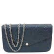 LOUIS VUITTON Felicie Pochette Empreinte Leather Crossbody Bag Shimmery Ink