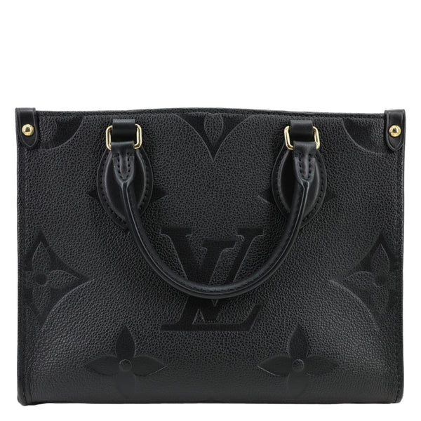 LOUIS VUITTON Onthego PM Giant Monogram Empreinte Leather Shoulder Bag Black