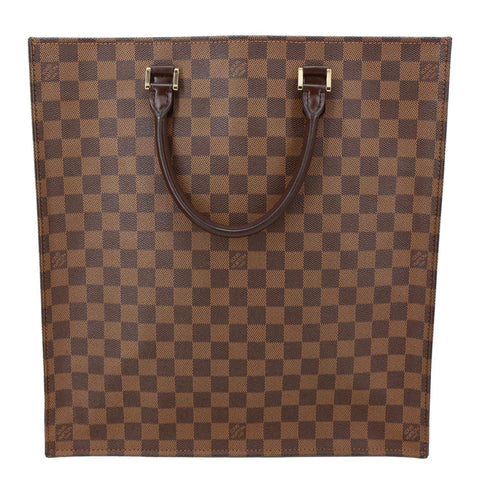 LOUIS VUITTON Sac Plat MM Damier Ebene Tote Bag Brown