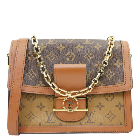 LOUIS VUITTON Dauphine MM Monogram Reverse Canvas Shoulder Bag Brown