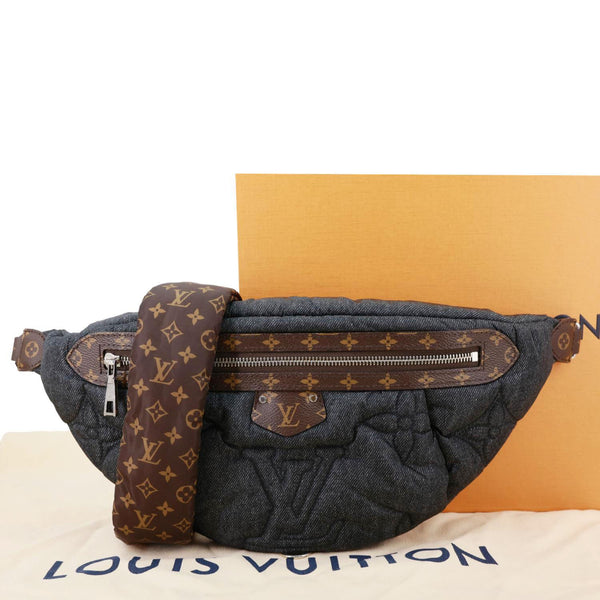 LOUIS VUITTON High Rise LV Ski Econyl Monogram Canvas Bumbag Black Jeans
