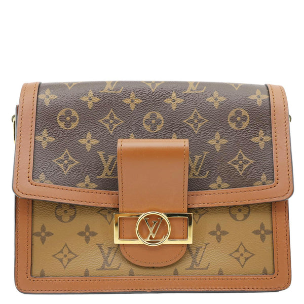 LOUIS VUITTON Dauphine MM Monogram Reverse Canvas Shoulder Bag Brown