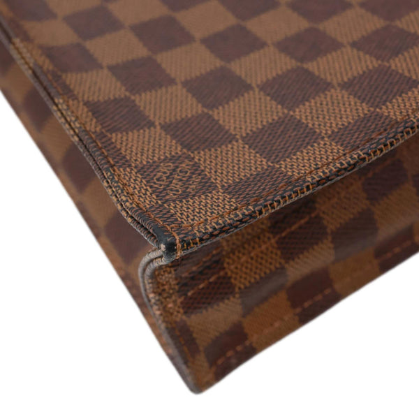 LOUIS VUITTON Sac Plat MM Damier Ebene Tote Bag Brown