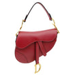 CHRISTIAN DIOR Saddle Smooth Leather Shoulder Bag Maroon