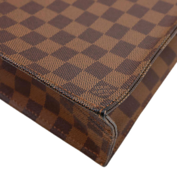 LOUIS VUITTON Sac Plat MM Damier Ebene Tote Bag Brown