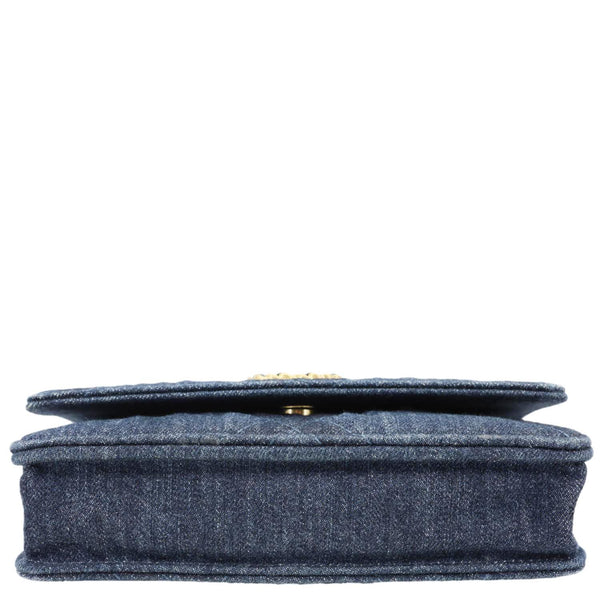 CHANEL 19 Flap Denim Wallet On Chain Shoulder Bag Blue