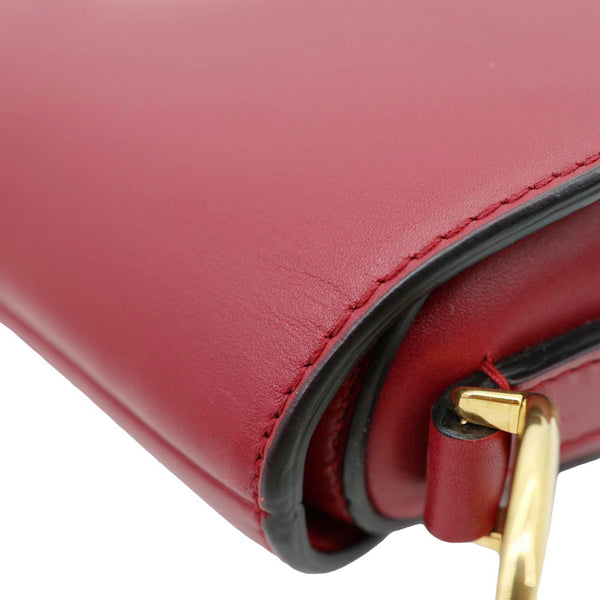 CHRISTIAN DIOR Saddle Smooth Leather Shoulder Bag Maroon