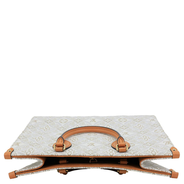 LOUIS VUITTON Since 1854 Onthego MM Jacquard Shoulder Bag Off White