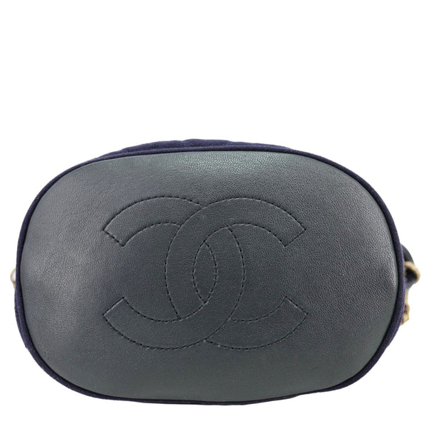 CHANEL Paris Hamburg Charms Quilted Wool Bucket Bag Dark Navy