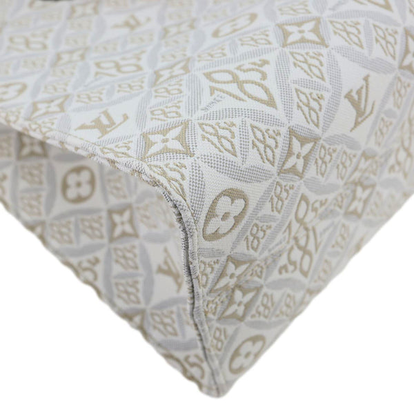 LOUIS VUITTON Since 1854 Onthego MM Jacquard Shoulder Bag Off White
