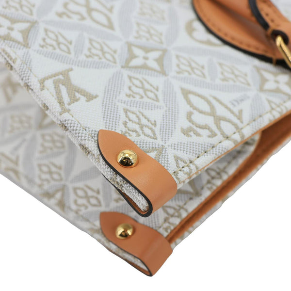 LOUIS VUITTON Since 1854 Onthego MM Jacquard Shoulder Bag Off White