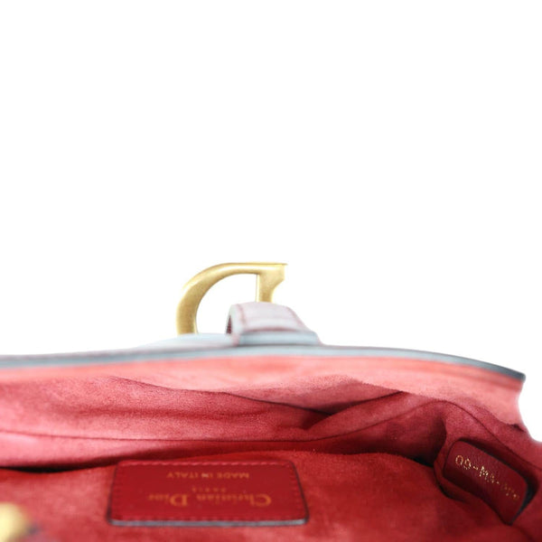CHRISTIAN DIOR Saddle Smooth Leather Shoulder Bag Maroon