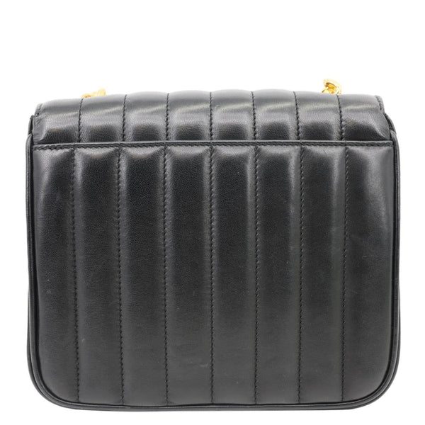 YVES SAINT LAURENT Vicky Medium Vertical Quilted Leather Chain Crossbody Bag Black