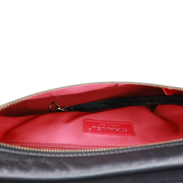 CHANEL Gabrielle Medium Quilted Aged Calfskin Leather Hobo Bag Black