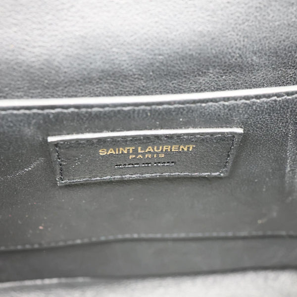 YVES SAINT LAURENT Vicky Medium Vertical Quilted Leather Chain Crossbody Bag Black