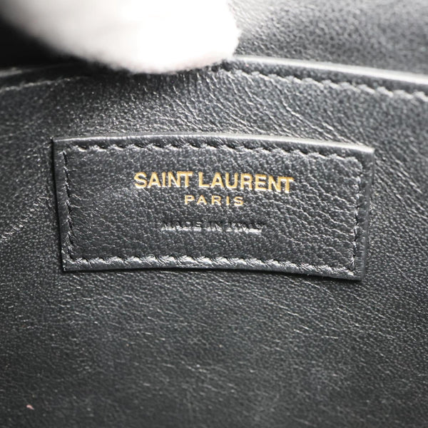 YVES SAINT LAURENT Vicky Medium Vertical Quilted Leather Chain Crossbody Bag Black