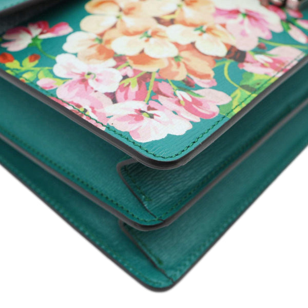 GUCCI Dionysus Medium Blooms Print Leather Shoulder Bag Green 400235