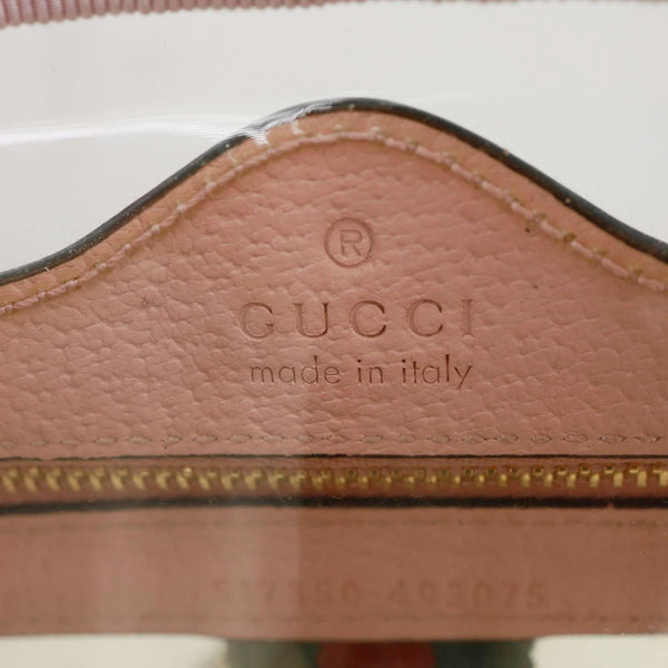 GUCCI Ophidia Mini GG Web Transparent PVC Shoulder Bag Pink 517350